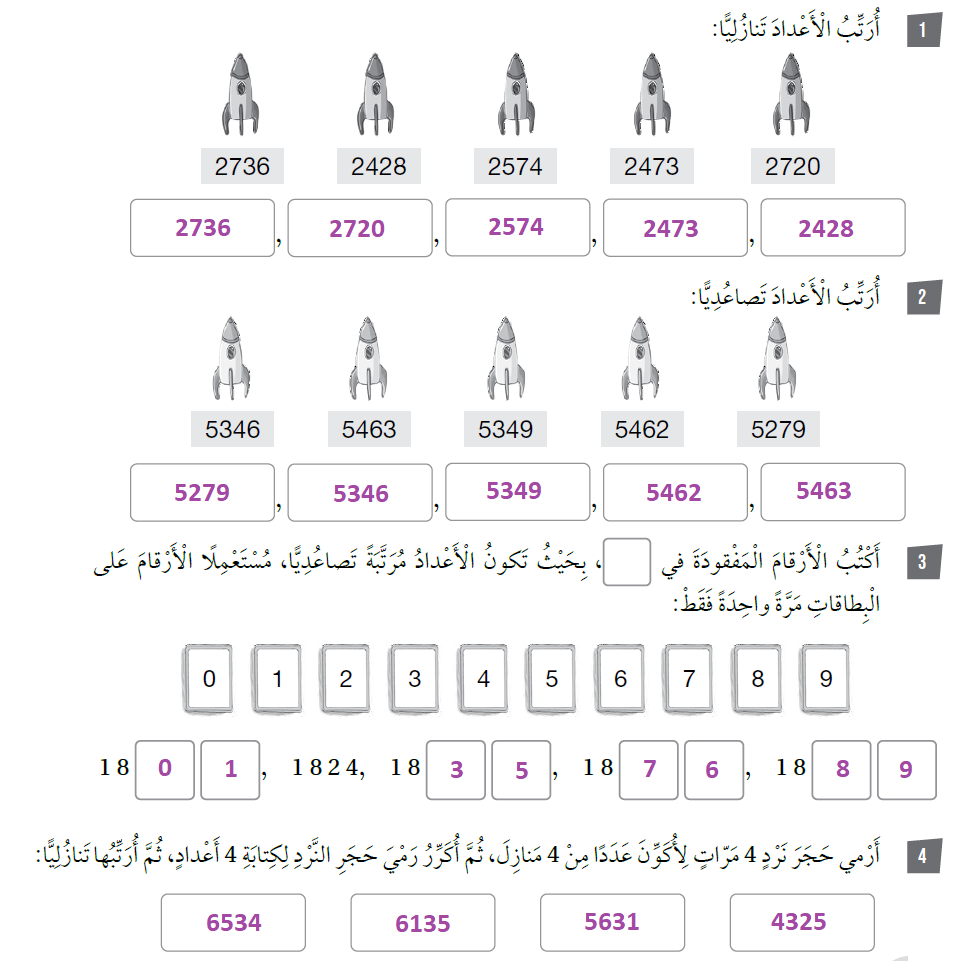 ترتيب الأعداد